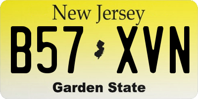 NJ license plate B57XVN
