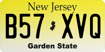 NJ license plate B57XVQ