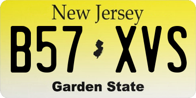 NJ license plate B57XVS