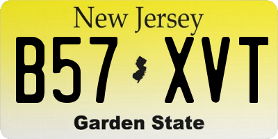 NJ license plate B57XVT