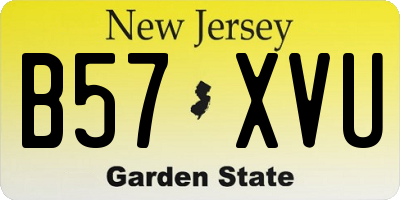 NJ license plate B57XVU