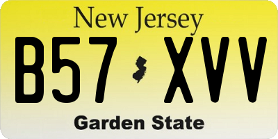 NJ license plate B57XVV