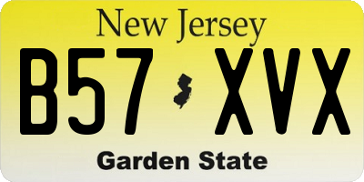 NJ license plate B57XVX