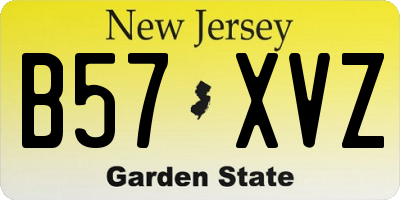 NJ license plate B57XVZ