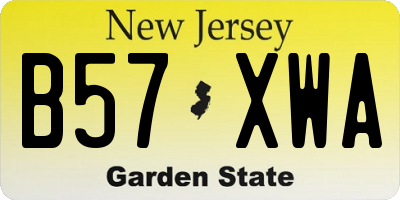 NJ license plate B57XWA