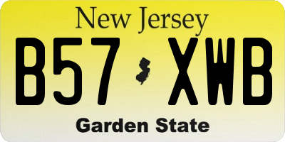 NJ license plate B57XWB