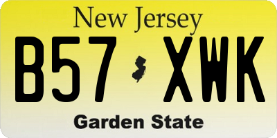 NJ license plate B57XWK