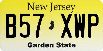 NJ license plate B57XWP