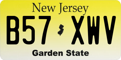 NJ license plate B57XWV