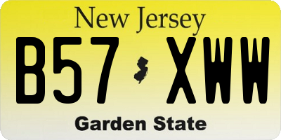 NJ license plate B57XWW