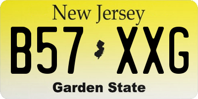 NJ license plate B57XXG