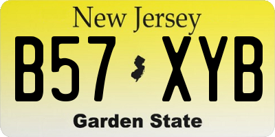 NJ license plate B57XYB