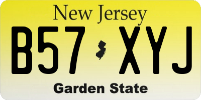 NJ license plate B57XYJ