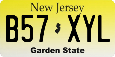 NJ license plate B57XYL