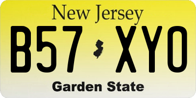 NJ license plate B57XYO