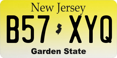 NJ license plate B57XYQ