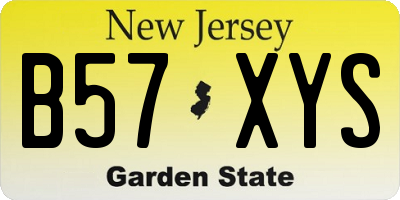 NJ license plate B57XYS