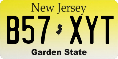 NJ license plate B57XYT