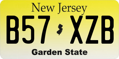 NJ license plate B57XZB