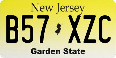 NJ license plate B57XZC