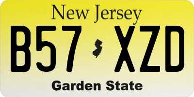 NJ license plate B57XZD