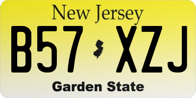 NJ license plate B57XZJ