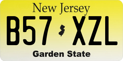 NJ license plate B57XZL