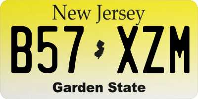 NJ license plate B57XZM