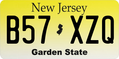 NJ license plate B57XZQ