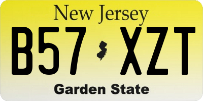 NJ license plate B57XZT