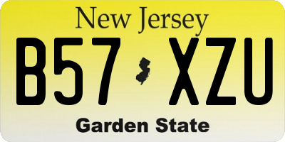 NJ license plate B57XZU