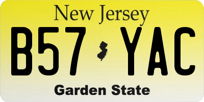 NJ license plate B57YAC