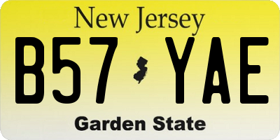 NJ license plate B57YAE