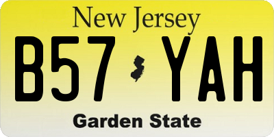 NJ license plate B57YAH