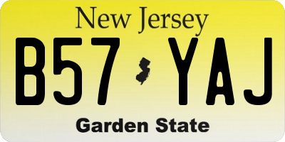 NJ license plate B57YAJ