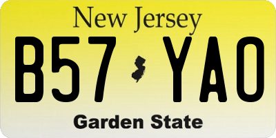 NJ license plate B57YAO
