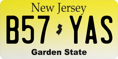 NJ license plate B57YAS