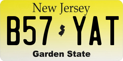 NJ license plate B57YAT
