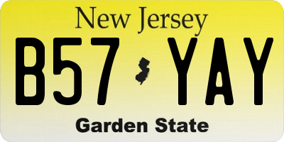 NJ license plate B57YAY