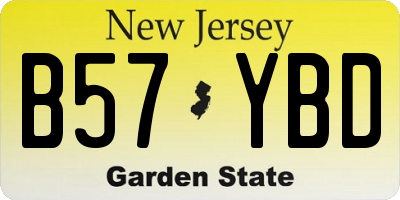 NJ license plate B57YBD