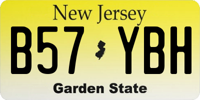 NJ license plate B57YBH