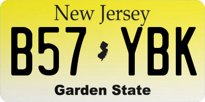 NJ license plate B57YBK