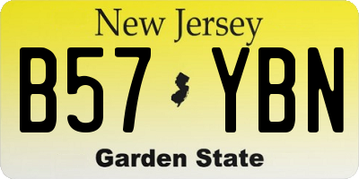 NJ license plate B57YBN