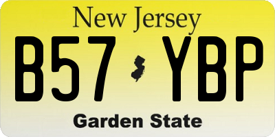 NJ license plate B57YBP