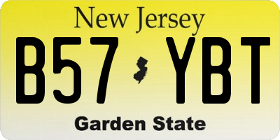 NJ license plate B57YBT