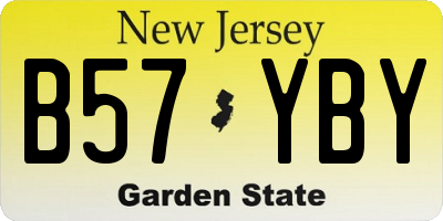 NJ license plate B57YBY