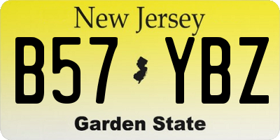 NJ license plate B57YBZ