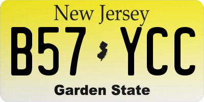 NJ license plate B57YCC
