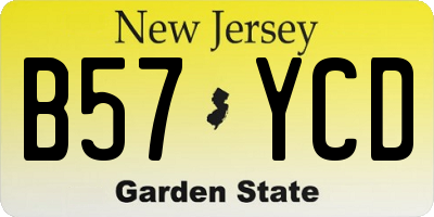 NJ license plate B57YCD
