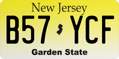 NJ license plate B57YCF